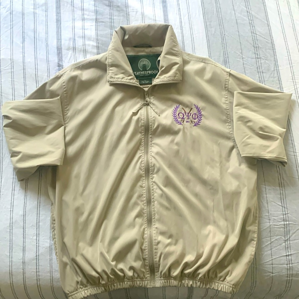 Tan/Beige fraternity wind jacket